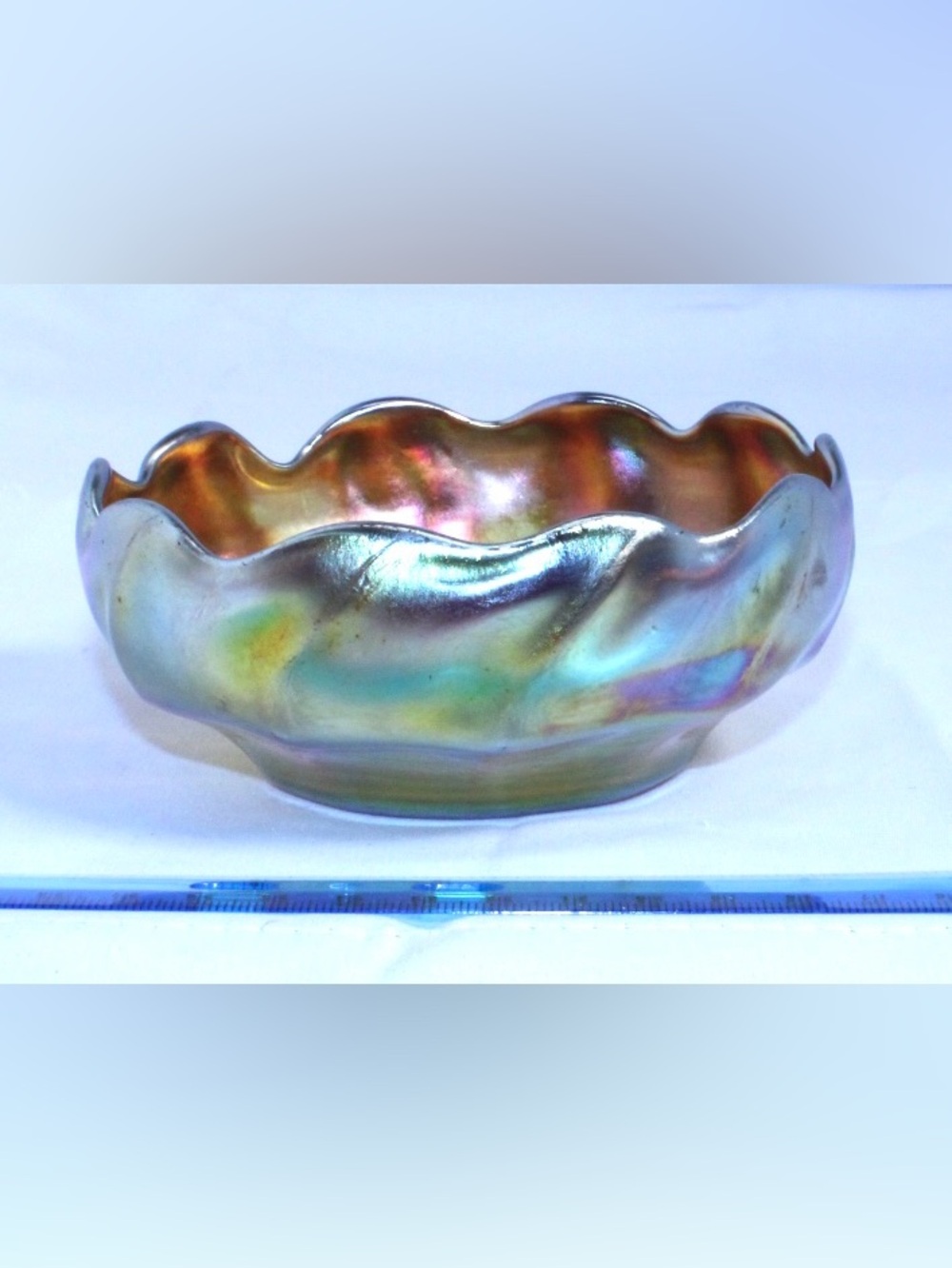 ANTIQUE LOUIS COMFORT TIFFANY FAVRILE GLASS BOWL